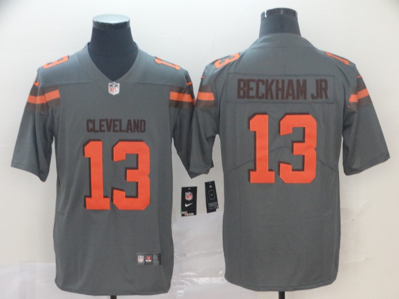Men's Cleveland Browns #13 Odell Beckham Jr. Gray Inverted Legend Stitched NFL Jersey